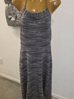 Vintage Via 101 USA Halter Neck Patterned Dress Sz M Made In USA